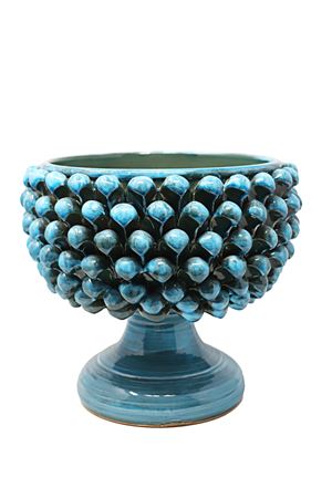 Vase in the shape of a blue pine cone L'Oasi ceramiche | MEZZAPIGNABLU